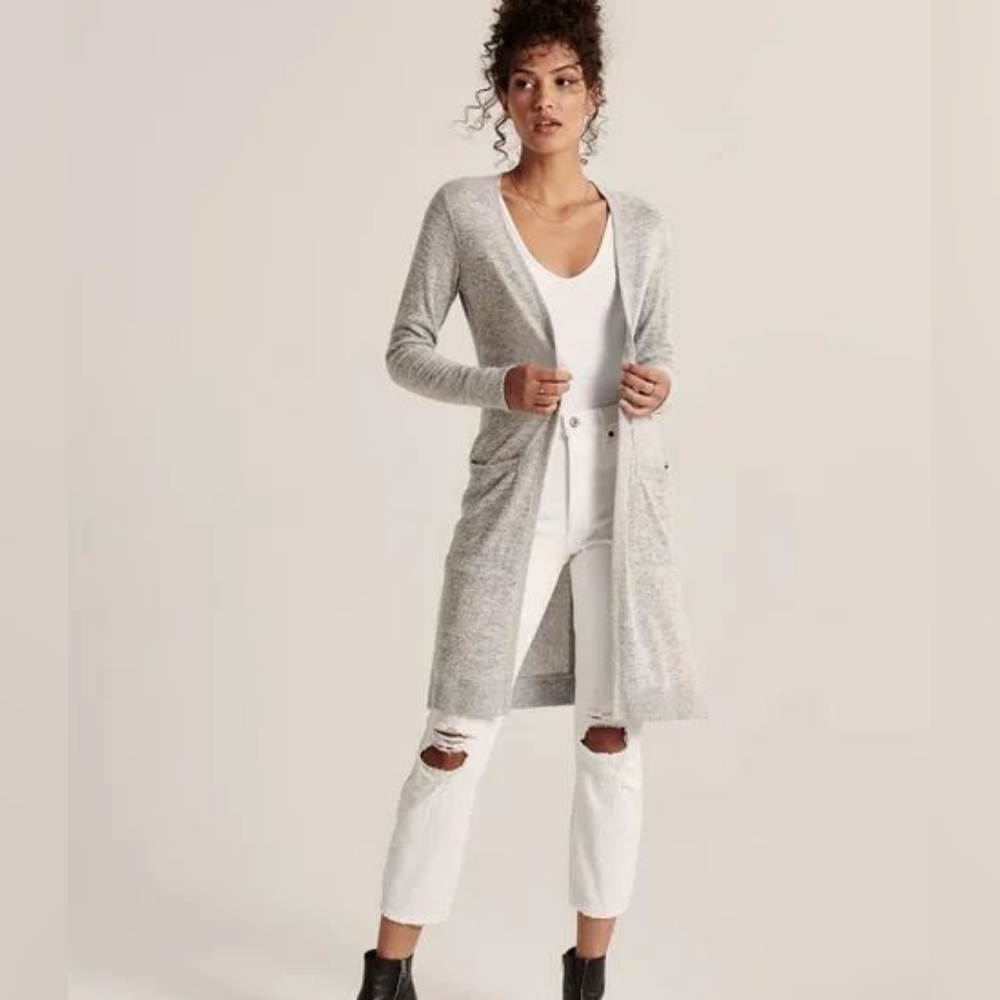 Abercrombie & Fitch Light Blue Long Duster